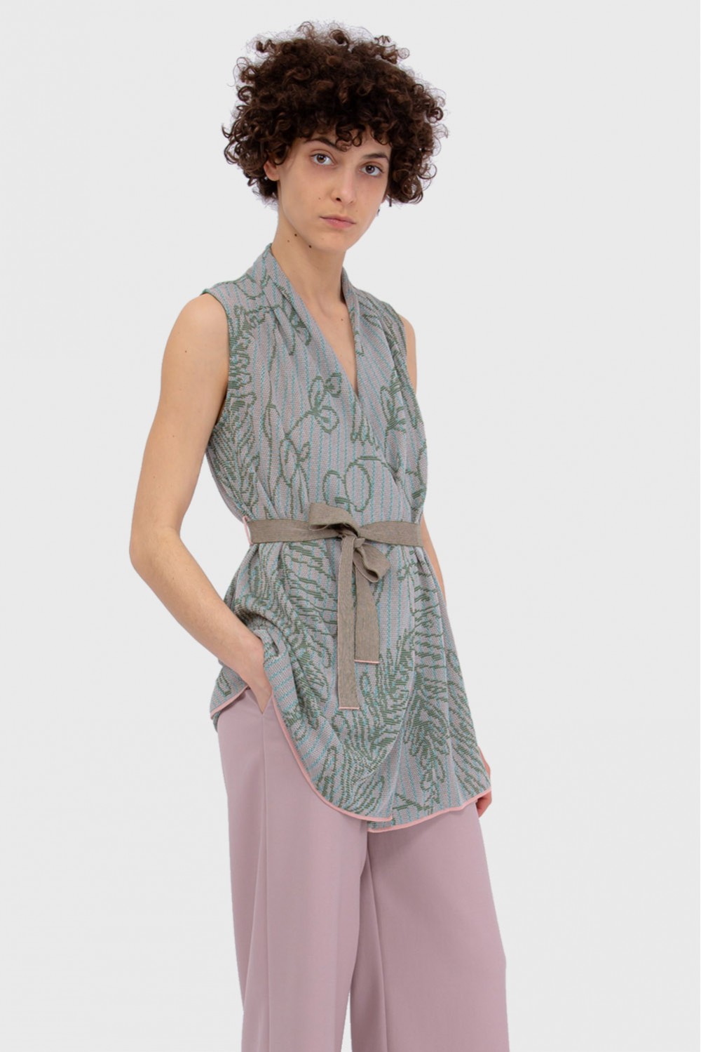 green wrap cardigan