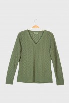 V Neck Sweater SHAM Green