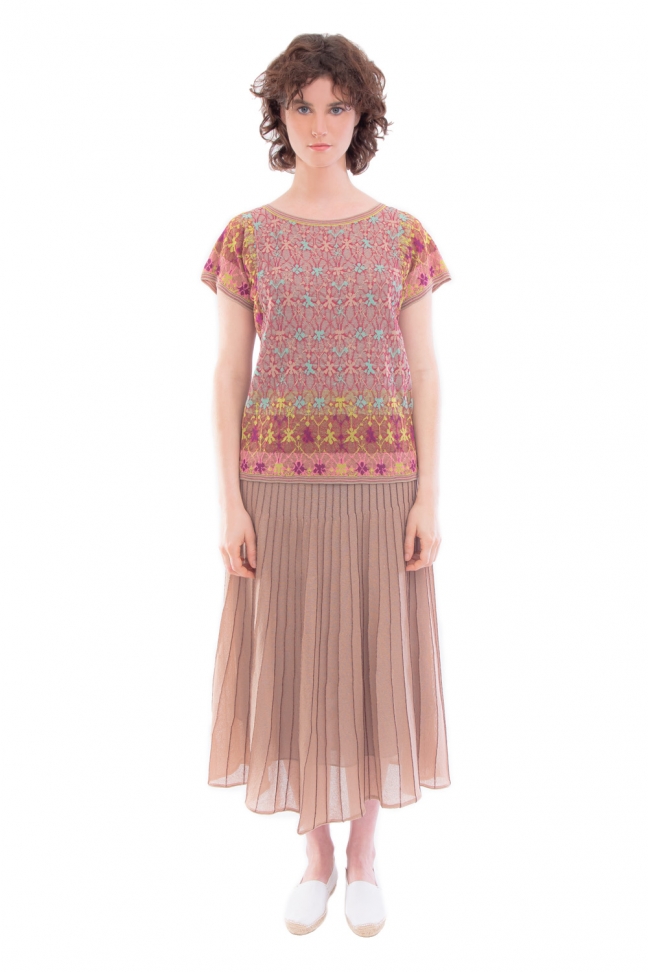 Pleated skirt CODE Beige