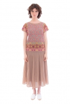 Pleated skirt CODE Beige
