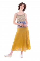 Jupe plissée CODE Jaune