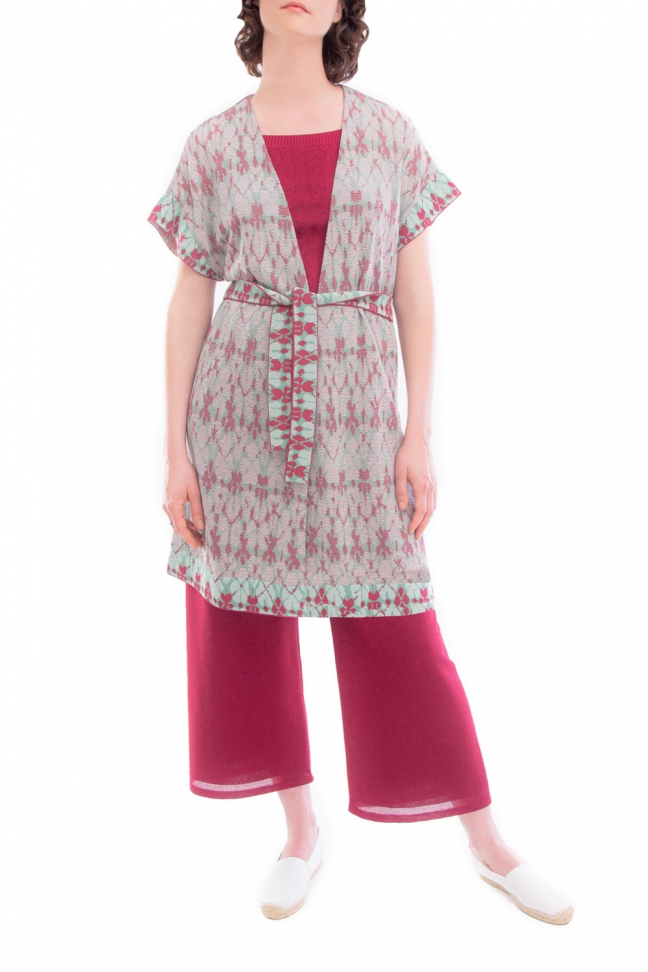 Long open cardigan PRISM Purple