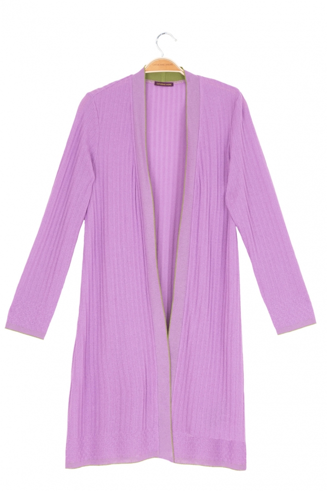Long open cardigan CODE Mauve