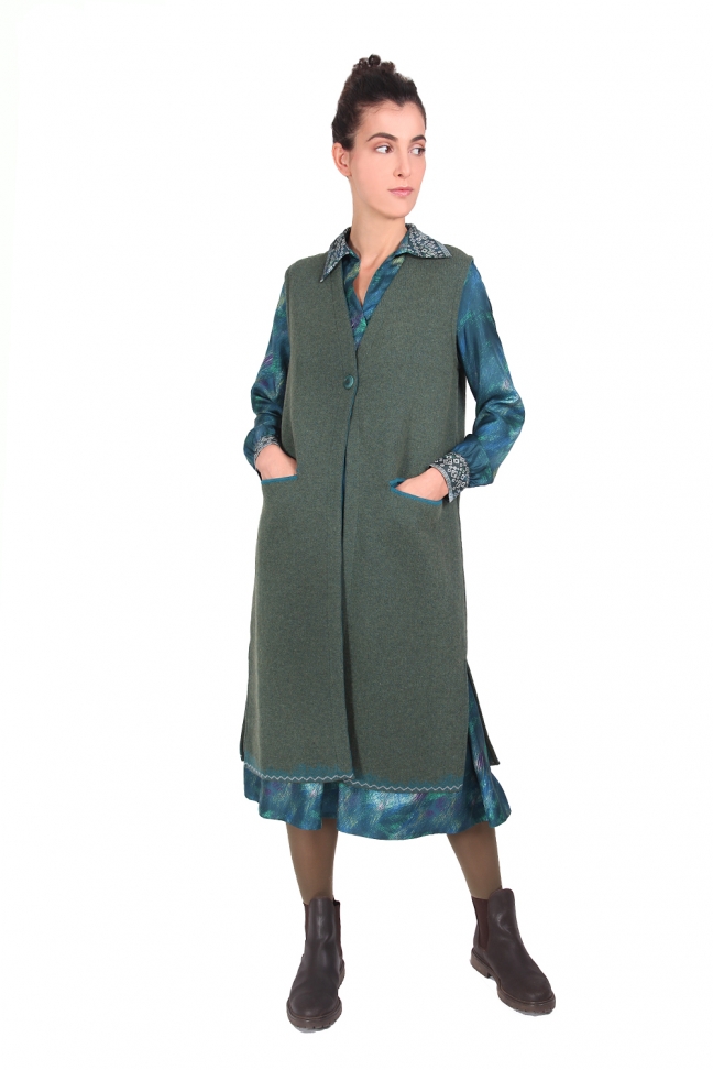 Long cardigan INGRID Green