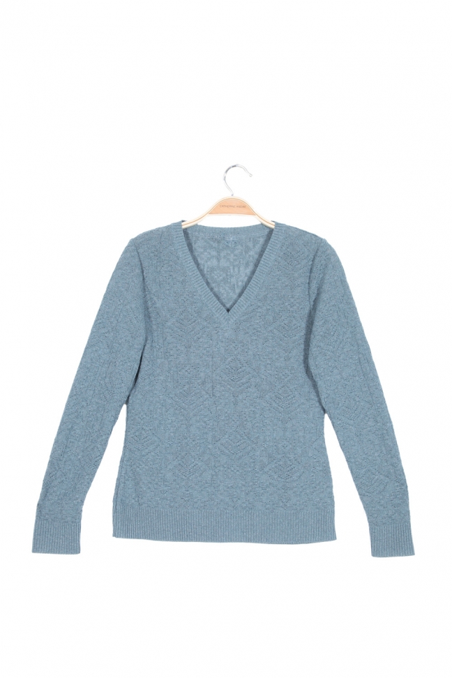 V neck sweater IDOL Sky Blue
