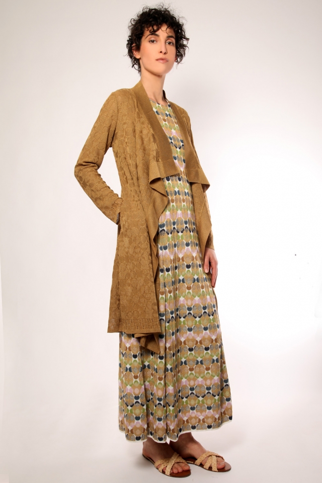 Long open cardigan SING Beige