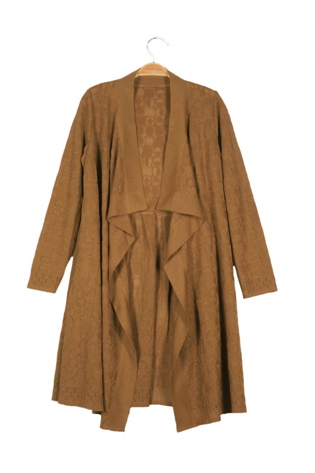 Long open cardigan SING Beige