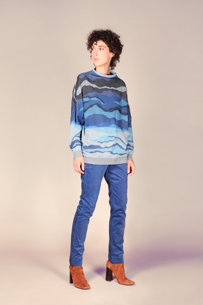 Pull Large CLOUD Bleu