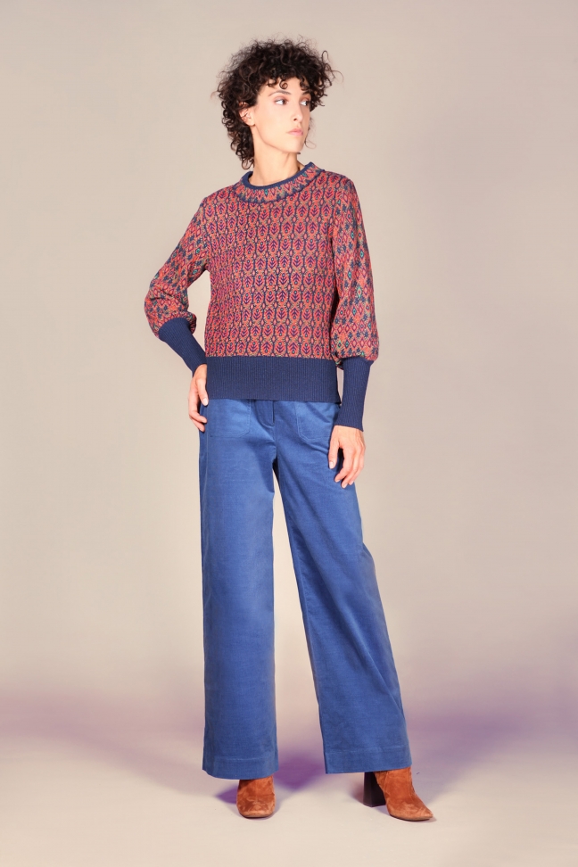 Pantalon large GEORGE Bleu