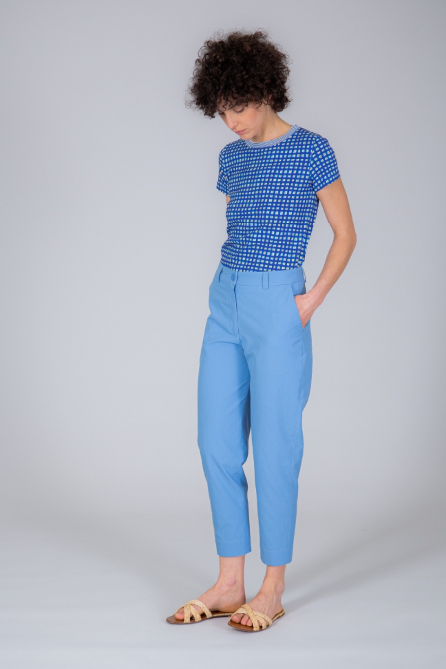 Tshirt GINGHAM bleu