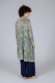 Long open cardigan SPACE bleu
