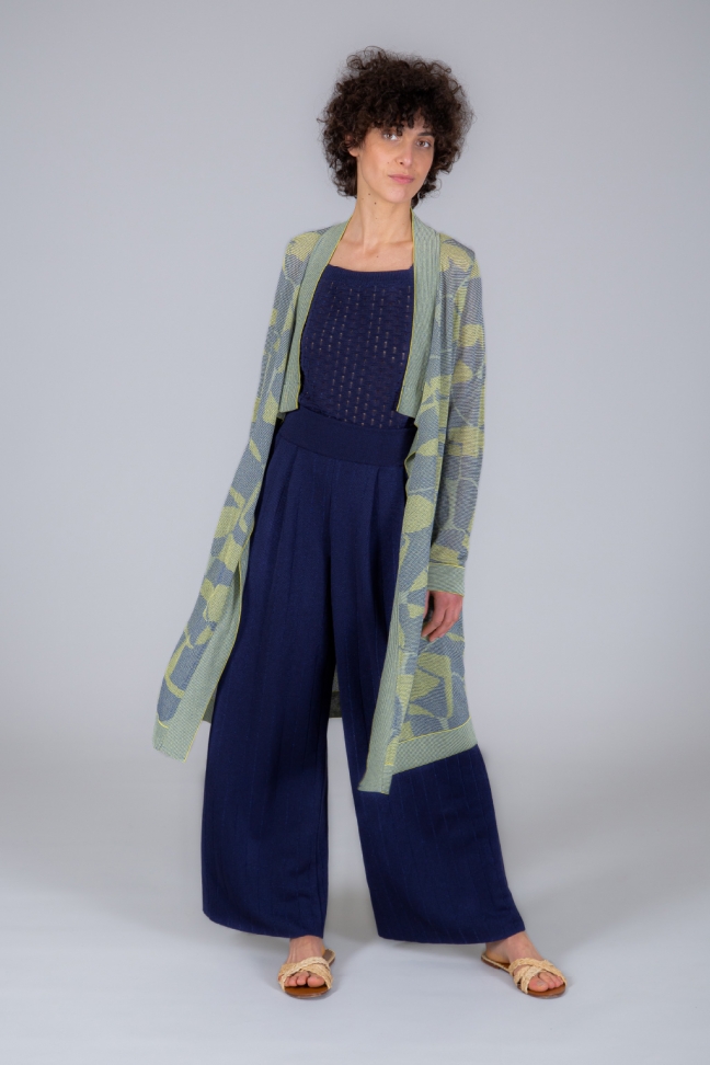 Long open cardigan SPACE blue