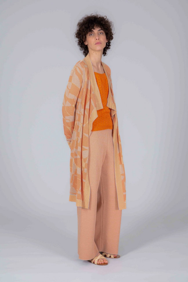 Long open cardigan SPACE orange