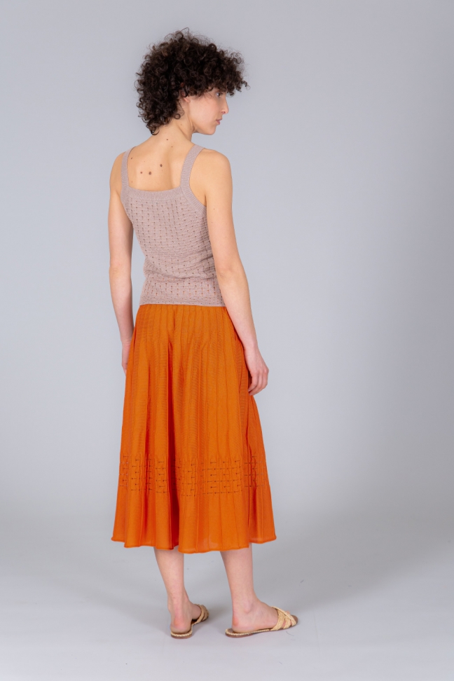 Pleated skirt RIFF orange