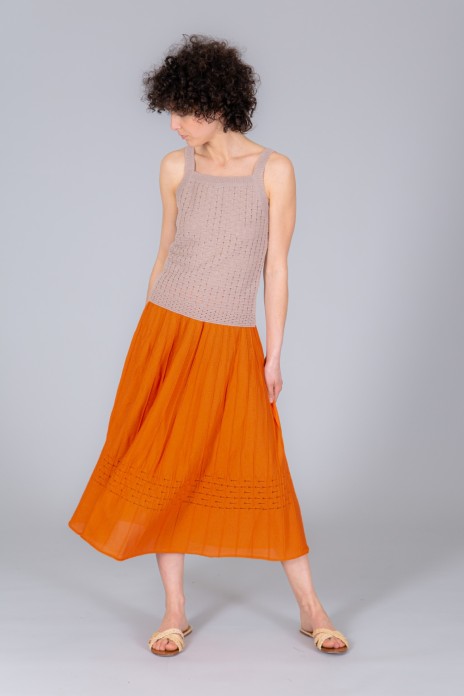 Pleated skirt RIFF orange
