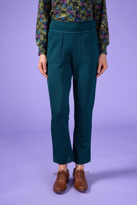 Straight Pants Pearl Petrol