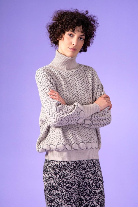 Pull large STITCH Beige