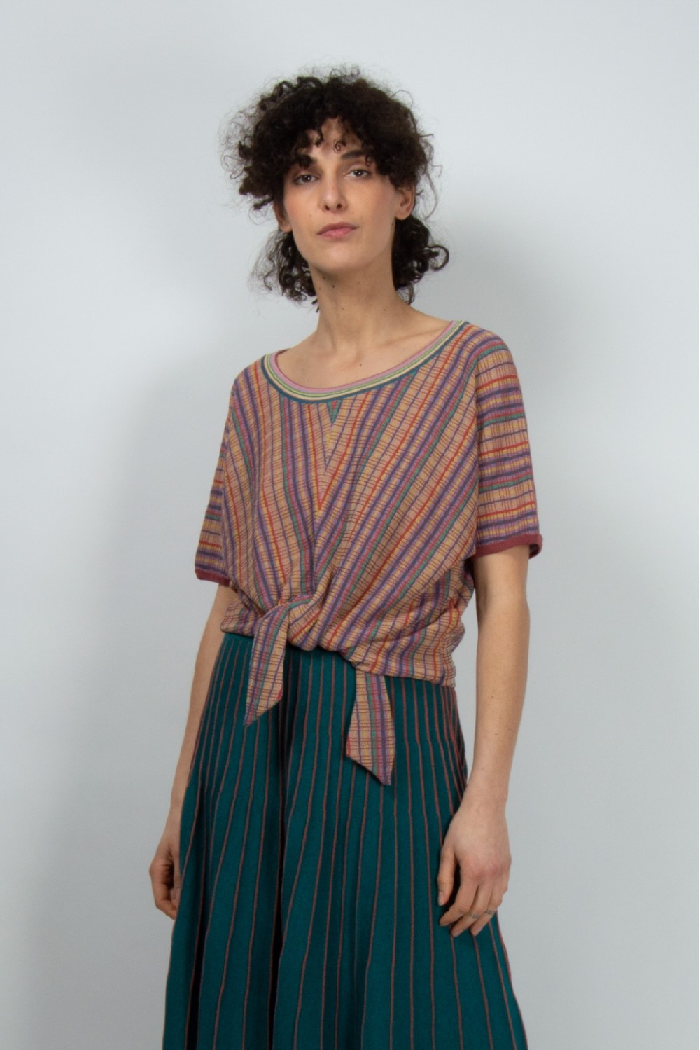 Tied-up-tshirt ZAMAMI ochre