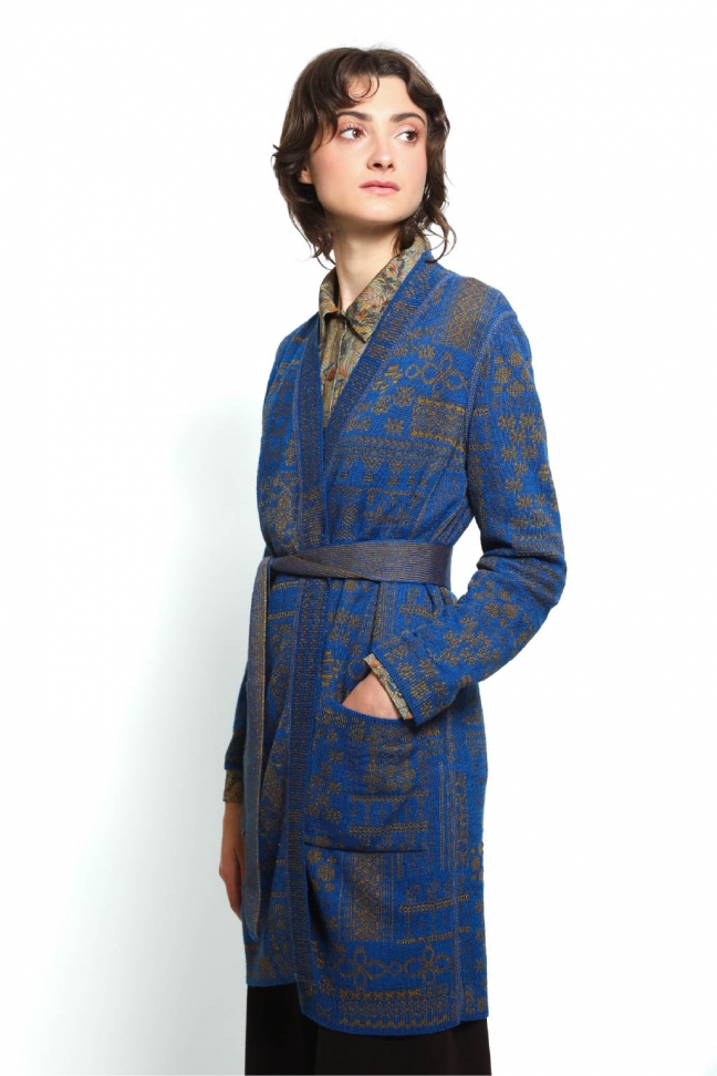 Gilet Long BORDER bleu