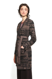 Long open cardigan BORDER black