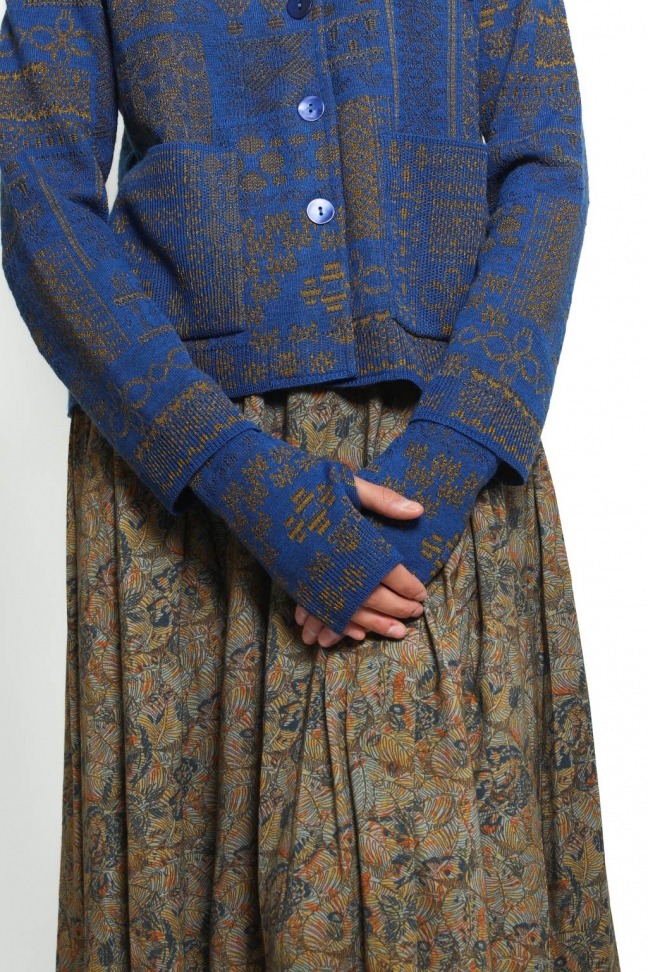 Mittens BORDER blue