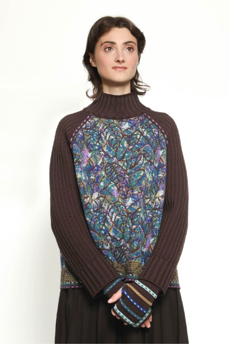 Large sweater BROCELIANDE blue