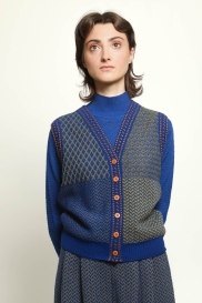 Buttoned vest ELFE blue