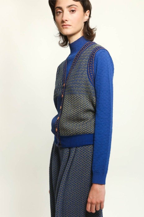 Buttoned vest ELFE blue
