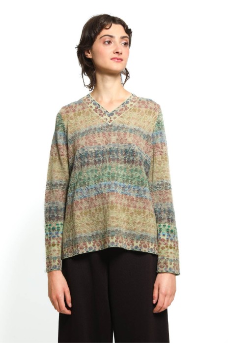 V sweater LIGHTS lime