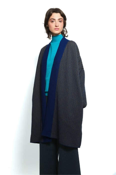 Long open cardigan SEEDS blue