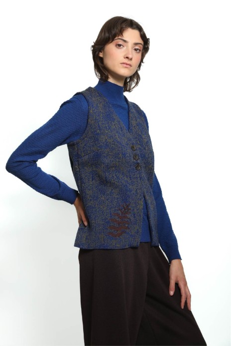 Waistcoat TRACES blue