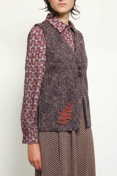 Waistcoat TRACES burgundy