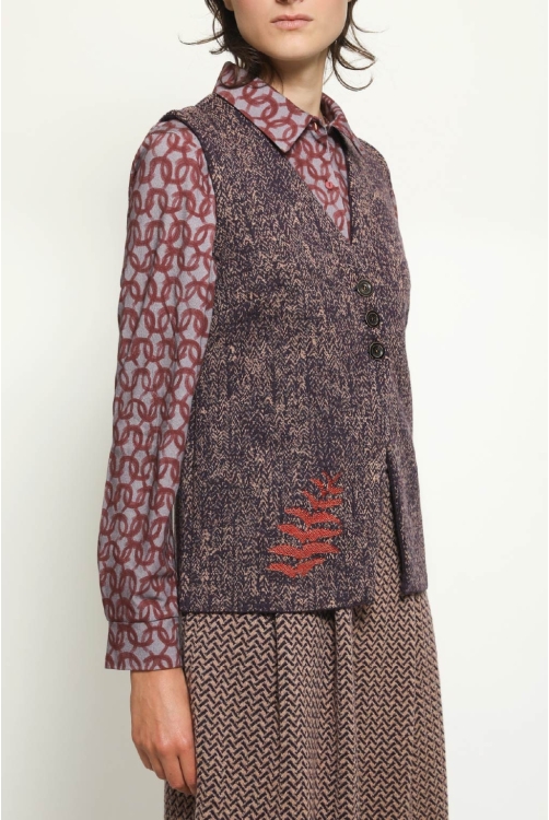 Waistcoat TRACES burgundy