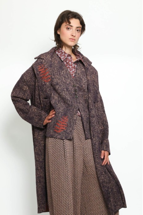 Coat TRACES burgundy