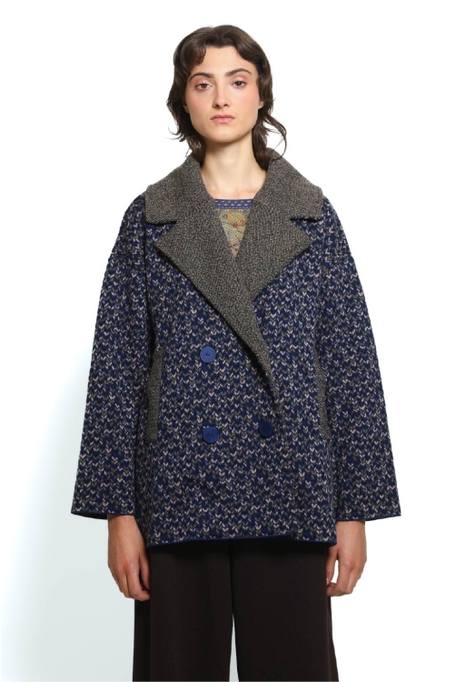 Caban TWEED bleu
