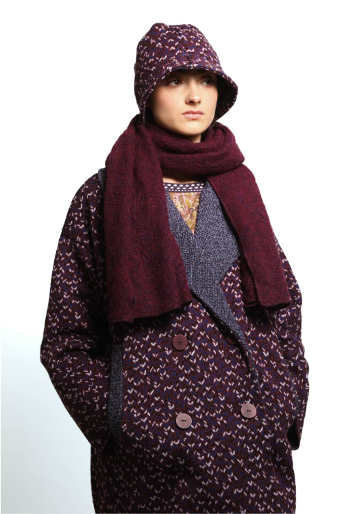 Hat TWEED burgundy