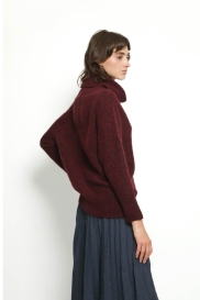 Large collar sweater WIZARD burgundy