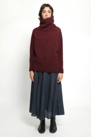 Large collar sweater WIZARD burgundy