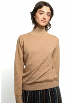 Pull col montant YES beige