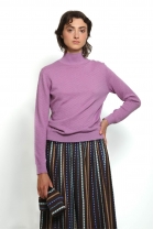 Pull col montant YES mauve