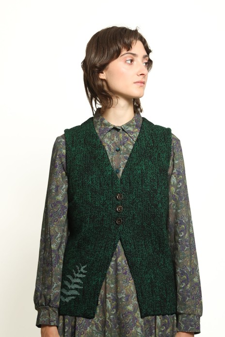 Waistcoat TRACES green