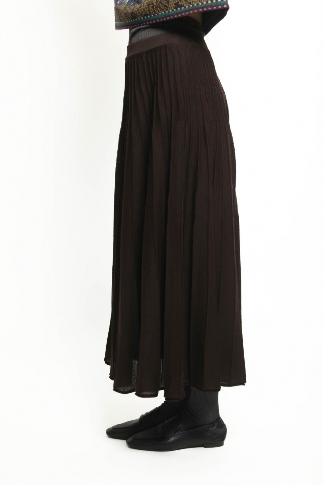 Pleated skirt WINK chocolate
