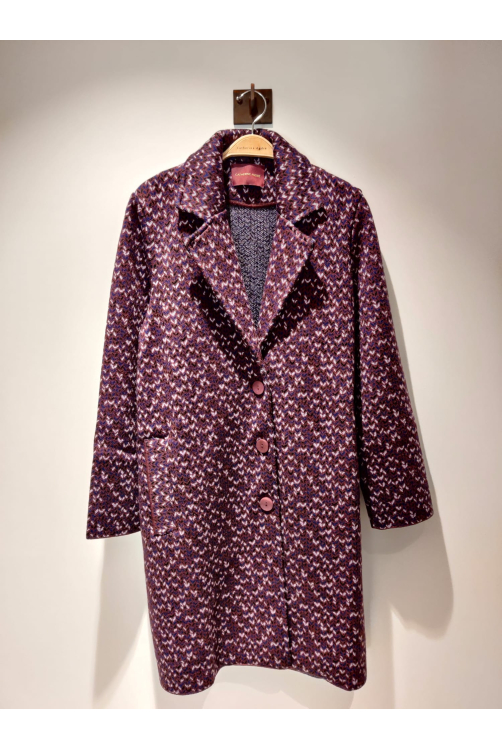 Manteau TWEED bordeaux