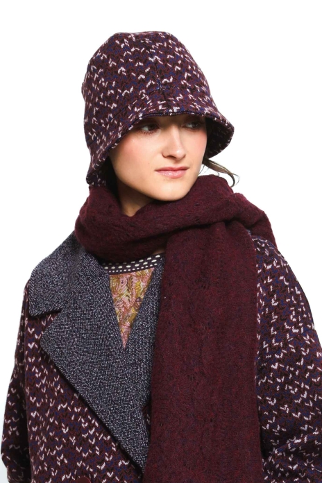 Hat TWEED burgundy