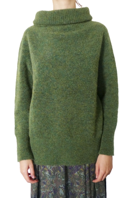 Large collar sweater WIZARD green