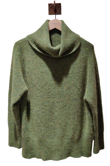 Large collar sweater WIZARD green